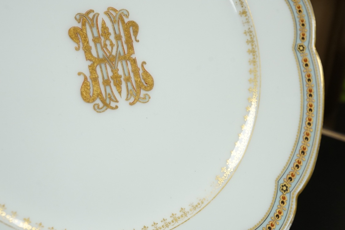 A Meissen plate, a Zsolnay box and cover, and two continental plates, largest 24cm in diameter